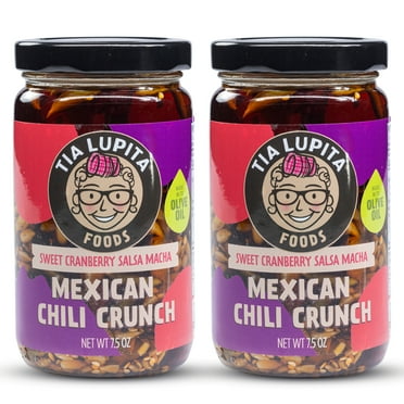 Tia Lupita Foods Salsa Macha Chili Crunch Oil, Cranberry & Chile Morita 2-Pack
