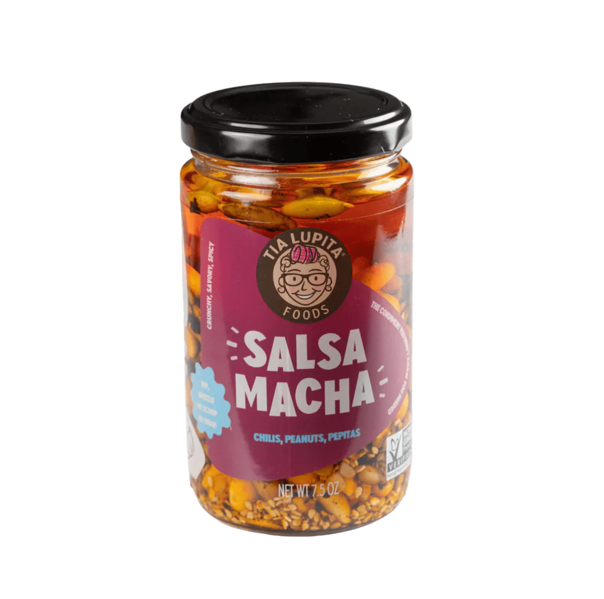 Tia Lupita Foods Spicy Hispanic Salsa Macha Chili Crunch Oil, Peanut