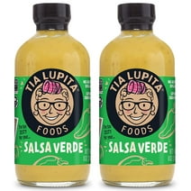 Tia Lupita Foods Salsa Verde Hot Sauce with Green Jalapeno & Tomatillos, 8 Oz Pack of 2