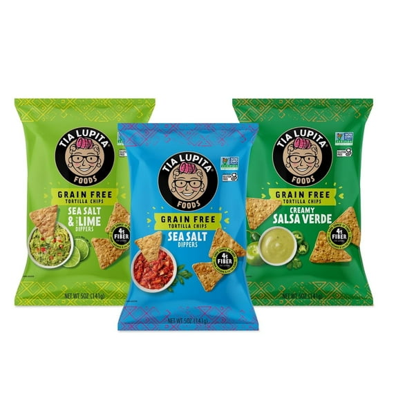 Tia Lupita Tortilla Chips Vegan, Gluten Free Keto Snacks, Variety 3-Pack