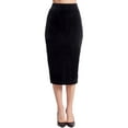 thumbnail image 1 of Tia Skirt - Women's Stretch velvet pencil skirt (teal), 1 of 3