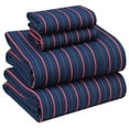 thumbnail image 1 of TiaGOC 100% Cotton Sheets for Full Size Bed - Crispy Cooling Percale Sheets - Breathable & Durable Full Sheet Set - 16 Inches Deep Pocket Full Size Sheets - Navy Stripes - 4 Pieces, 1 of 9