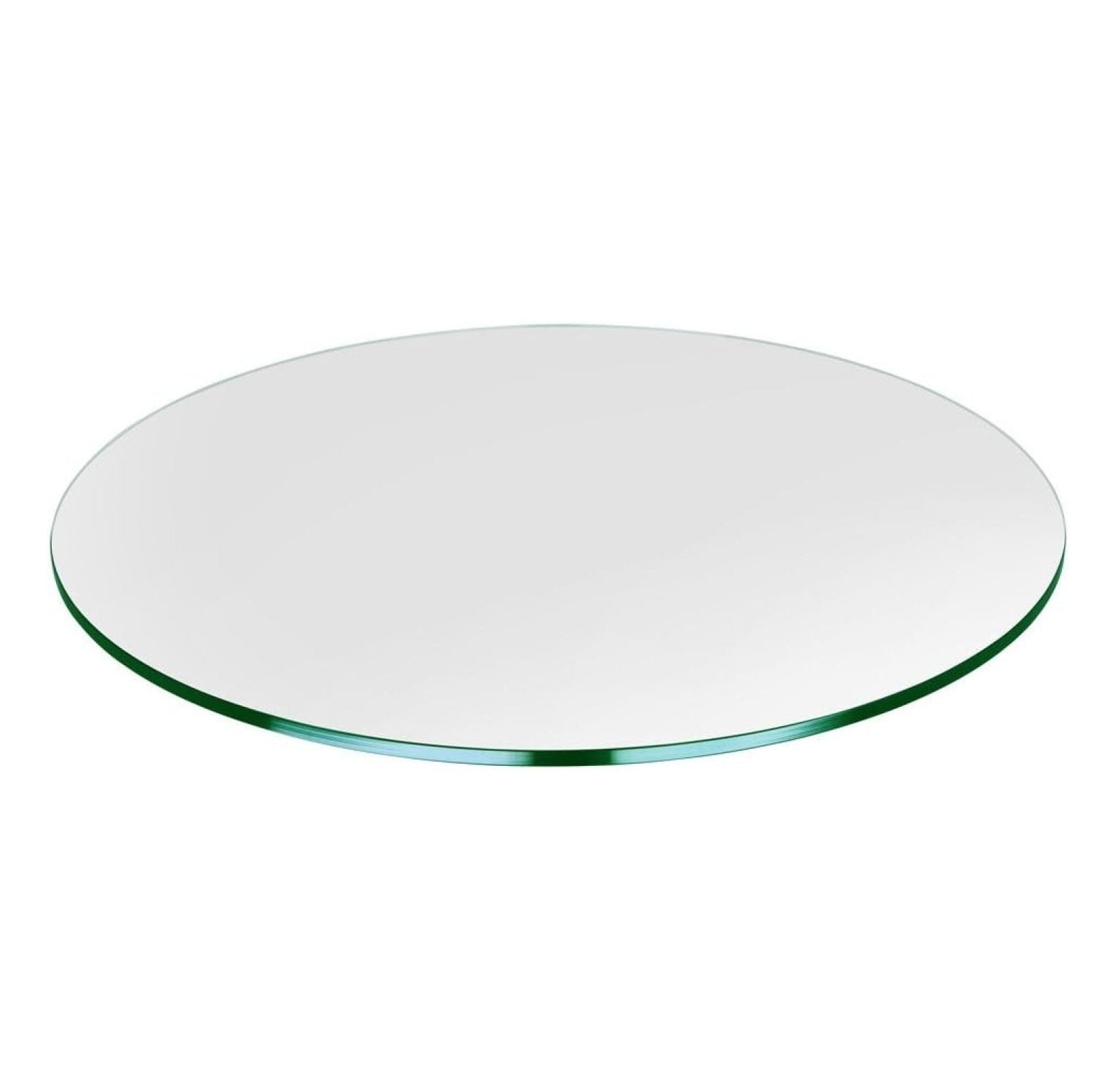 12" Clear Tempered Glass Round Table Top with Flat Polish