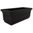 thumbnail image 1 of TiaGOC 24 Inch Venetian Rectangular Window Planter Box - Lightweight Plastic Indoor Outdoor Plant Pot with Drainage for Windowsill, , Flowers, Black, 1 of 6