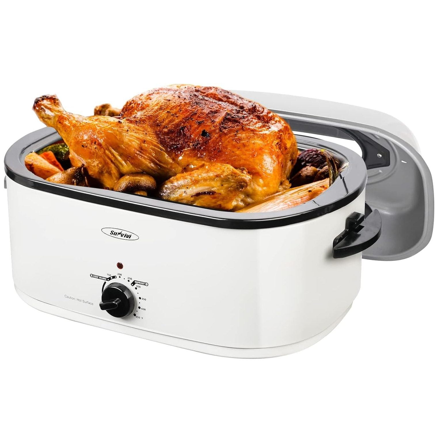 TiaGOC 26 Quart Electric Roaster with Removable Pan, 30 LB Turkey Oven Visible & SelfBasting