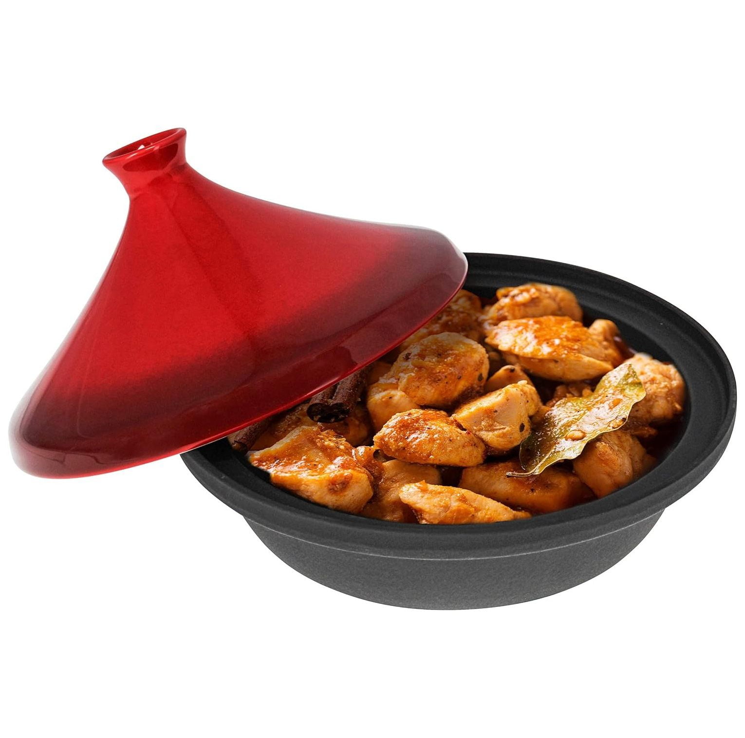 TiaGOC 3.3 QT Enameled Cast Iron and Ceramic Tajine Cooking Pot