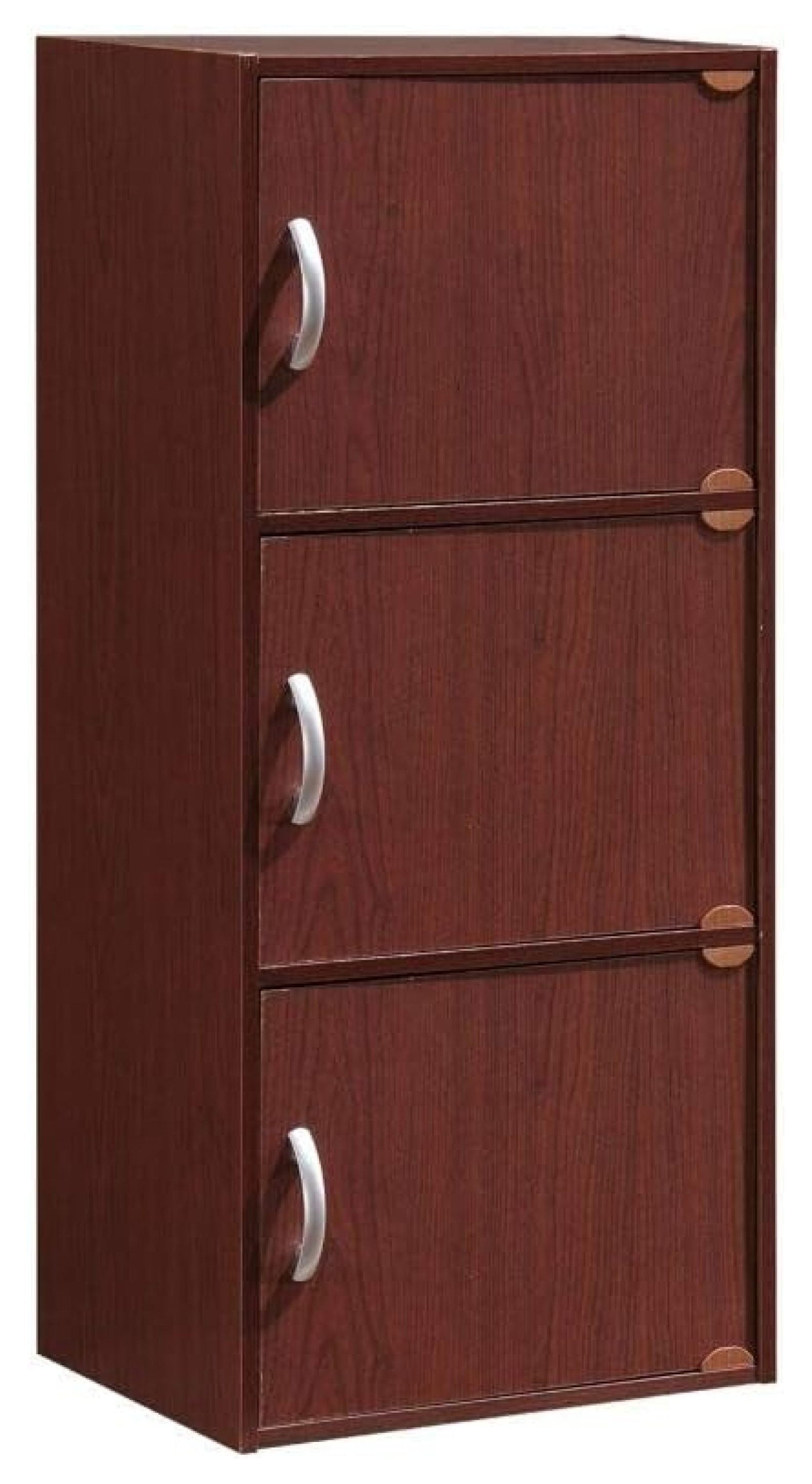 Mahogany 3-Door Freestanding Office Cabinet