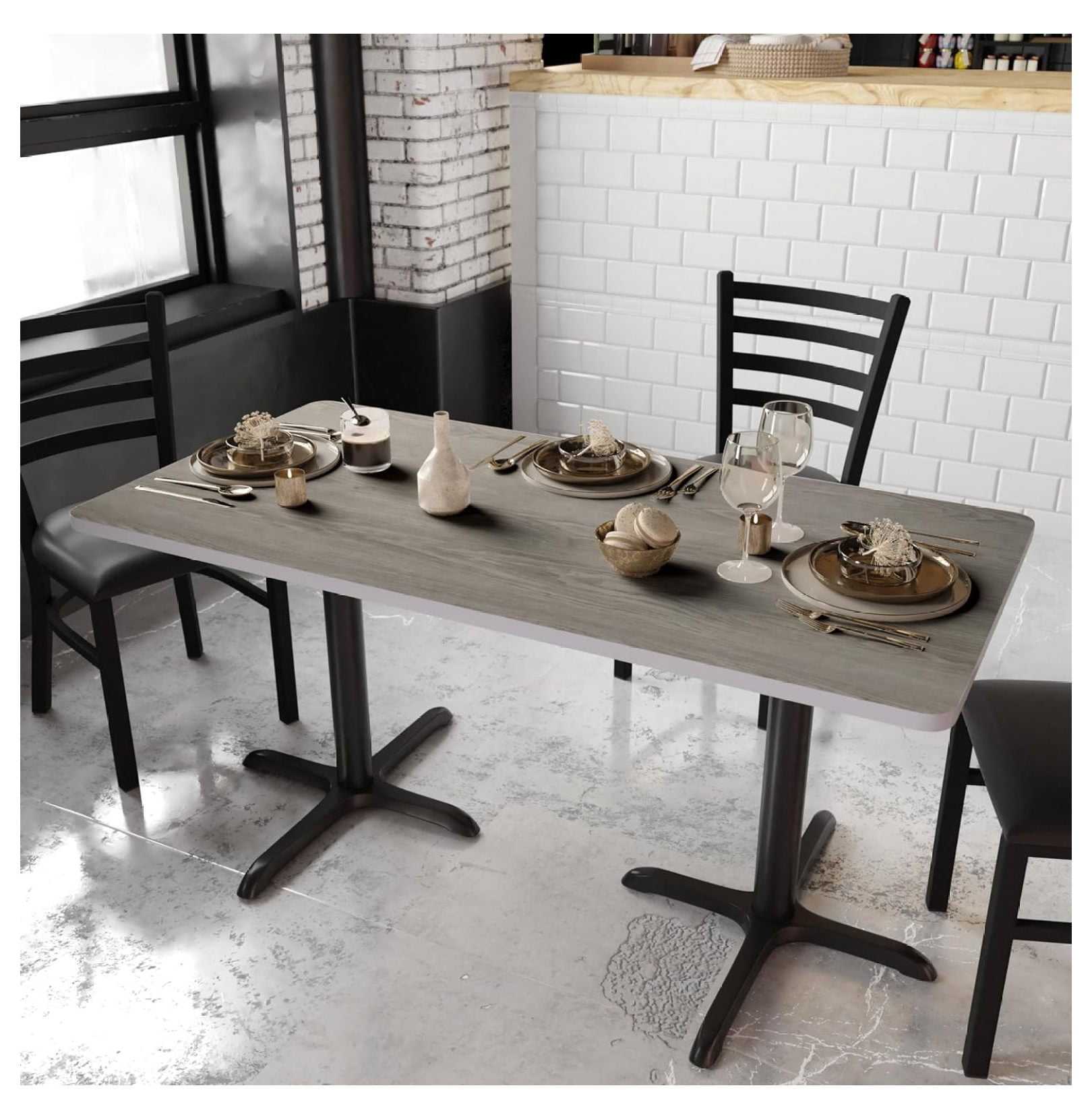 TiaGOC 30" x 60" Rectangular Table Reversible Laminate Top, 30" W x 60 ...