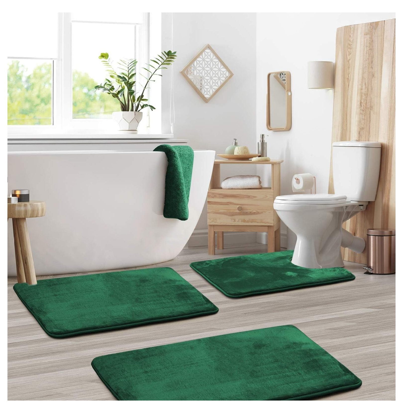 TiaGOC Bathroom Rugs – Memory Foam Bath Mat Set for Bathroom, Non Slip ...