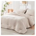 thumbnail image 1 of TiaGOC Beige King Size Comforter Set Seersucker 7 Pieces, All Season Luxury Bed in a Bag for Bedroom, Bedding Set with Comforters, Sheets, Pillowcases & Shams, 1 of 8