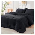 thumbnail image 1 of TiaGOC Black King Size Comforter Set Seersucker 7 Pieces, All Season Luxury Bed in a Bag for Bedroom, Bedding Set with Comforters, Sheets, Pillowcases & Shams, 1 of 9