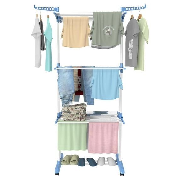 TiaGOC Clothes Drying Rack Folding Drying Rack Clothing 4 Tier Clothes ...