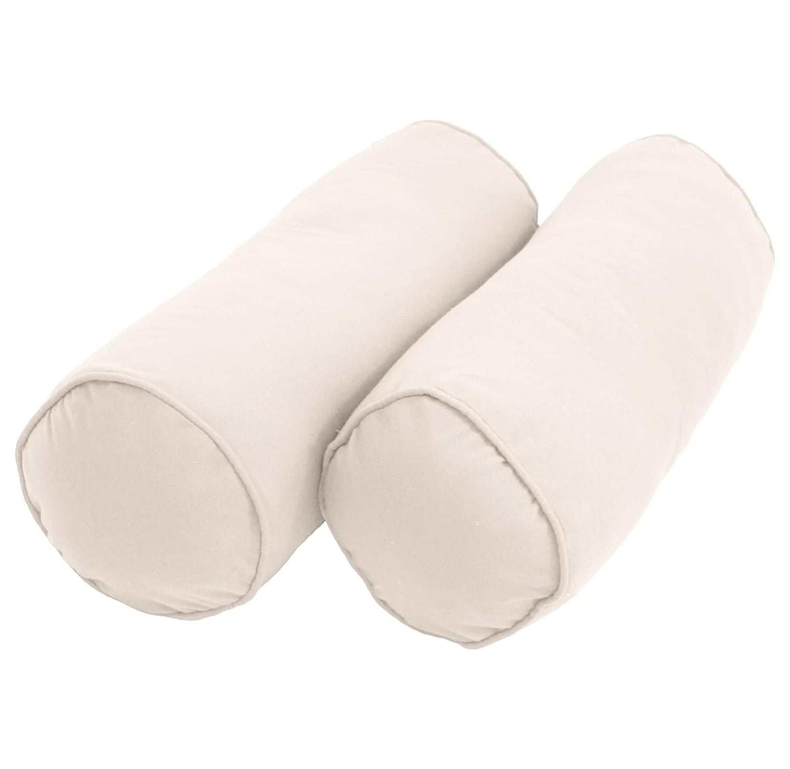 Natural Cotton Reversible Bolster Pillow Set with Inserts
