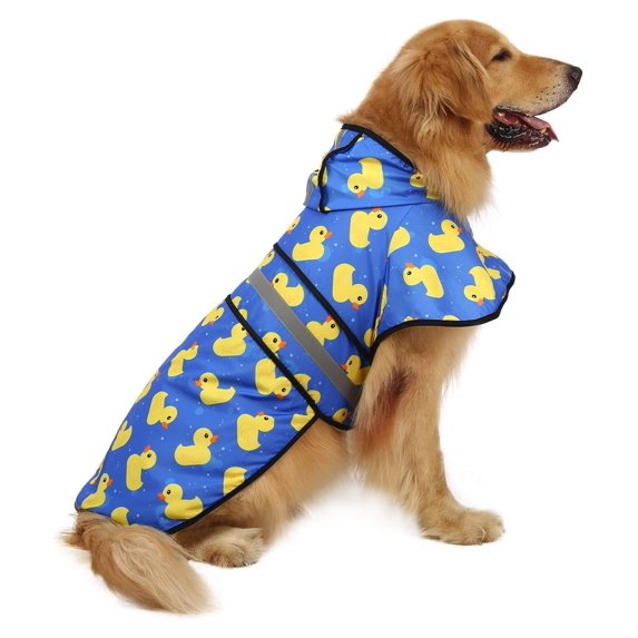 TiaGOC Dog Raincoat Hooded Slicker Poncho for Small to X-Large Dogs and Puppies Rubber - XL