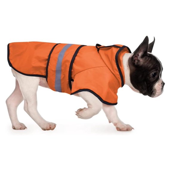 TiaGOC Dog Raincoat Hooded Slicker Poncho for Small to X-Large Dogs and Puppies Safety Orange - M