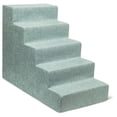 thumbnail image 1 of TiaGOC Dog Stairs for Small Dogs & Cats, Foam Pet Steps Portable Ramp for Couch Sofa and High Bed Non-Slip Balanced Indoor Step Support, Paw Safe No Assembly - Pale Teal, 5-Step, 1 of 4