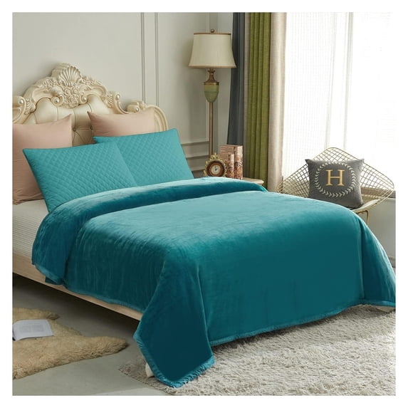TiaGOC Fleece Plush Blanket 4.5 LB, 1 Ply, Korean Mink Blanket King 85" x 95" - Super Soft and Warm, Lightweight and Cozy Fuzzy Solid Color Fleece Blanket for Bed, Teal