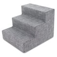 thumbnail image 1 of TiaGOC Foam Pet Steps for Small Dogs and Cats, Portable Ramp Stairs for Couch, Sofa, and High Bed Climbing, Non-Slip Balanced Indoor Step Support, Paw Safe - Gray Linen, 3-Step, 1 of 4