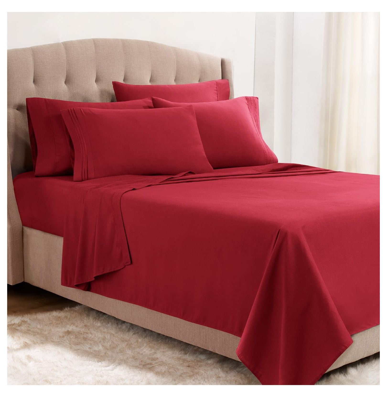 TiaGOC Full Sheets, 6 Piece Set Hotel Luxury Sheets for Full Size Bed