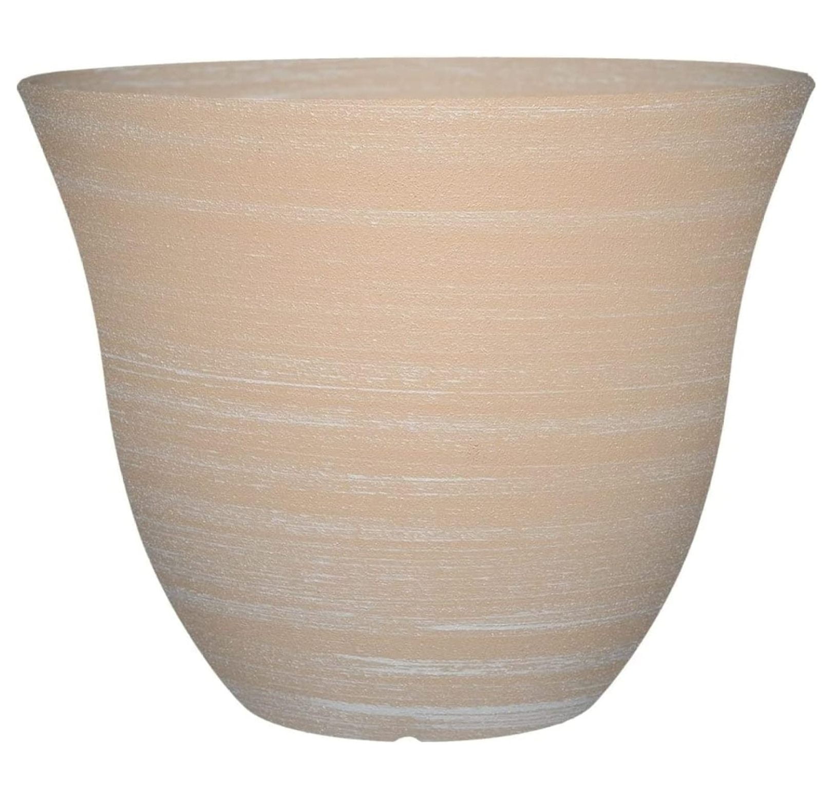 Beige 13-Inch Resin Indoor/Outdoor Round Planter