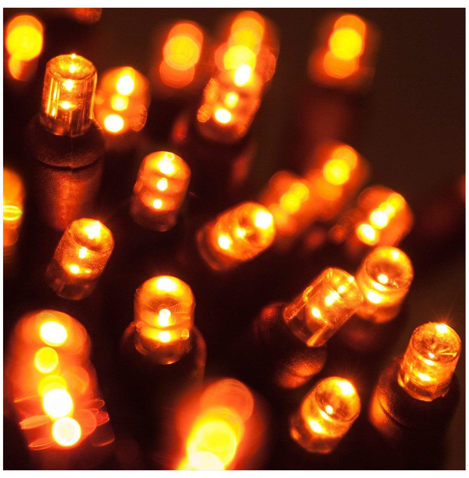 TiaGOC LED Amber/Orange Mini Light Set, 70 5mm Lights, Indoor/Outdoor