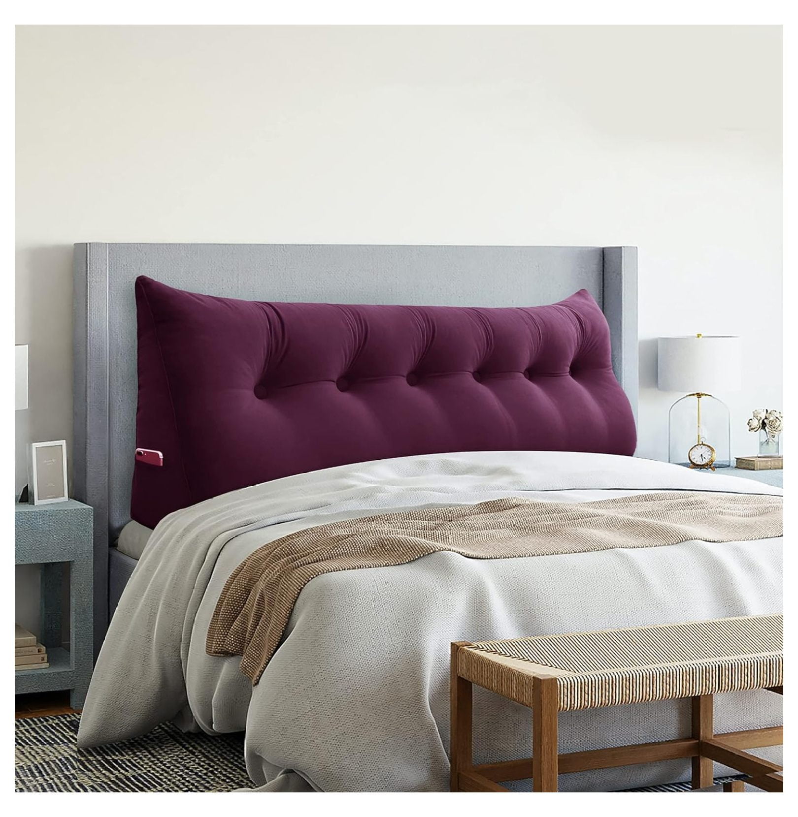 TiaGOC Large Headboard Pillow Wedge Bed Rest Reading Pillow Daybed