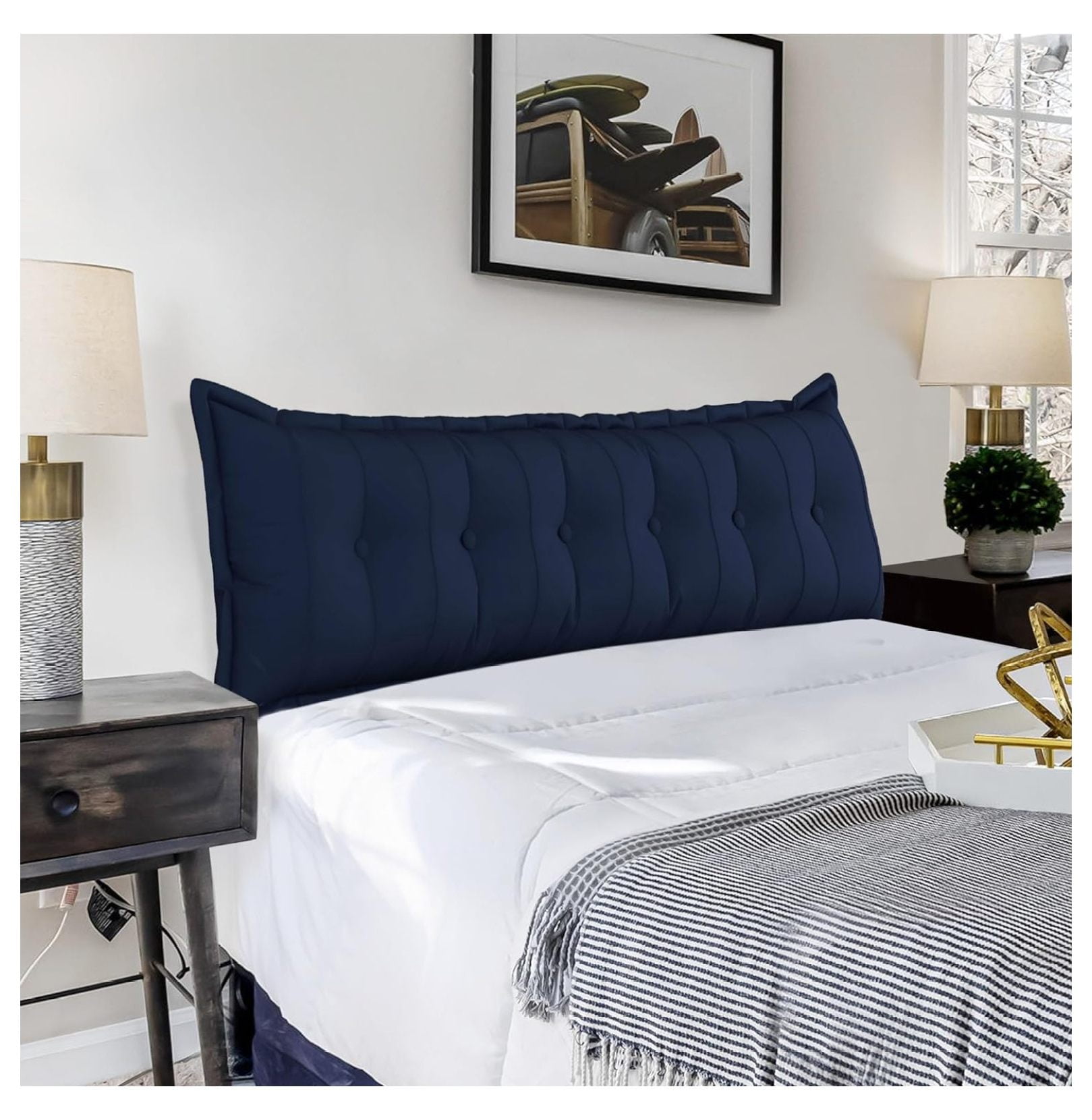 TiaGOC Large Headboard Reading Pillow Cal King Bolster tv Long Body