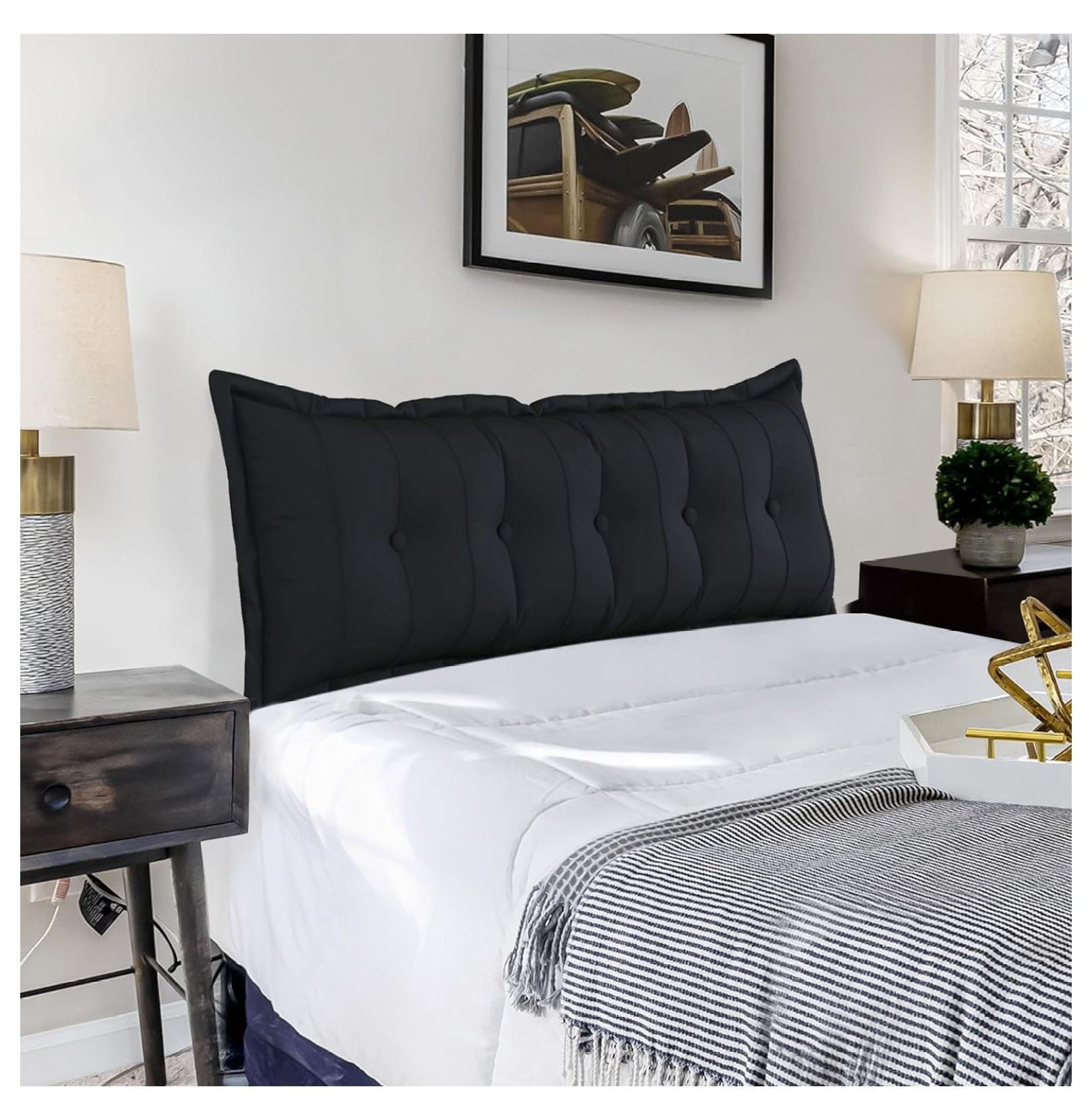 TiaGOC Large Headboard Reading Pillow Queen Bolster tv Long Body Pillow