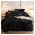 thumbnail image 1 of TiaGOC Luxury Plush Shaggy Duvet Cover Set, Black Comforter Cover Sets 3 Pieces(1 Faux Fur Duvet Cover +2 Pillowcases) Fluffy Black Bedding Sets,Solid Color (Black, Queen), 1 of 9