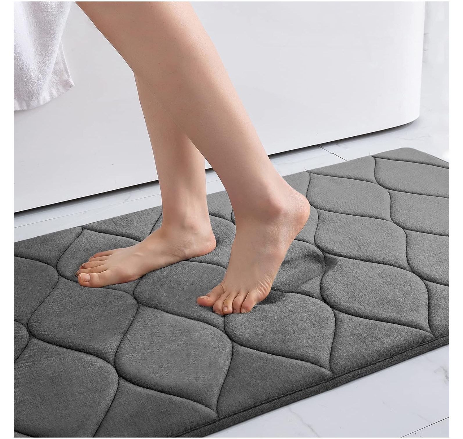TiaGOC Memory Foam Bathroom Rugs, Ultra Soft & NonSlip Bath Mat, Water