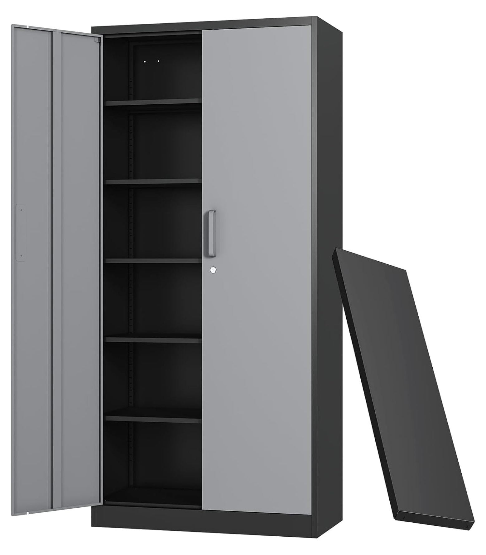 TiaGOC Metal Storage with Lock Door and 5 Shelves,6 Tier Steel