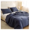 thumbnail image 1 of TiaGOC Navy Blue Comforter Set Queen, 3pcs (1 Boho Blue Comforter & 2 Pillowcases) All Season Soft Bedding Lightweight Bedspread Blanket Quilt Gifts, 1 of 9