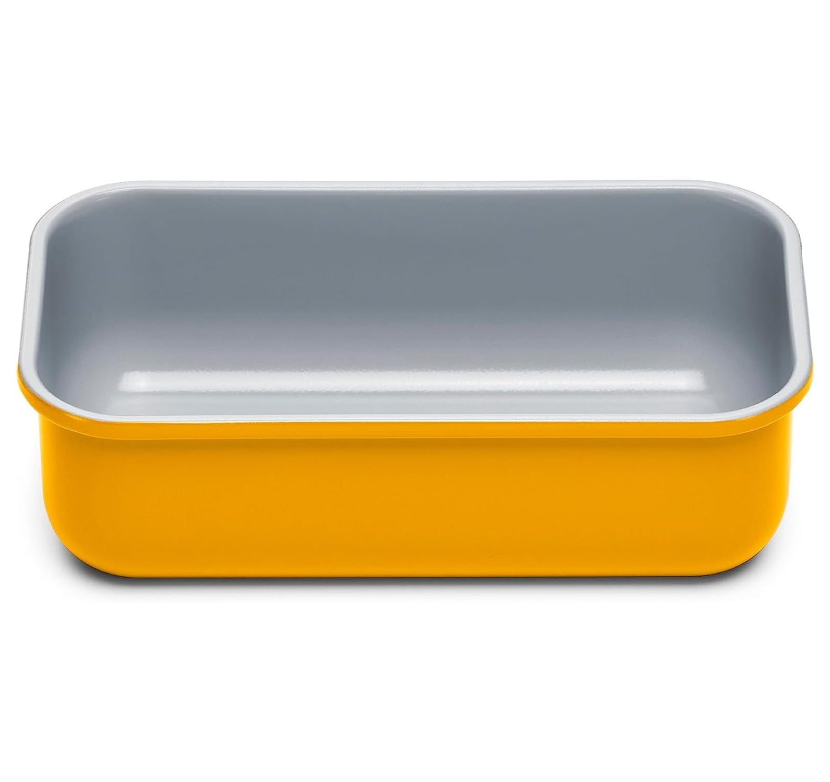 Marigold Non-Stick Ceramic Loaf Pan with Gray Interior