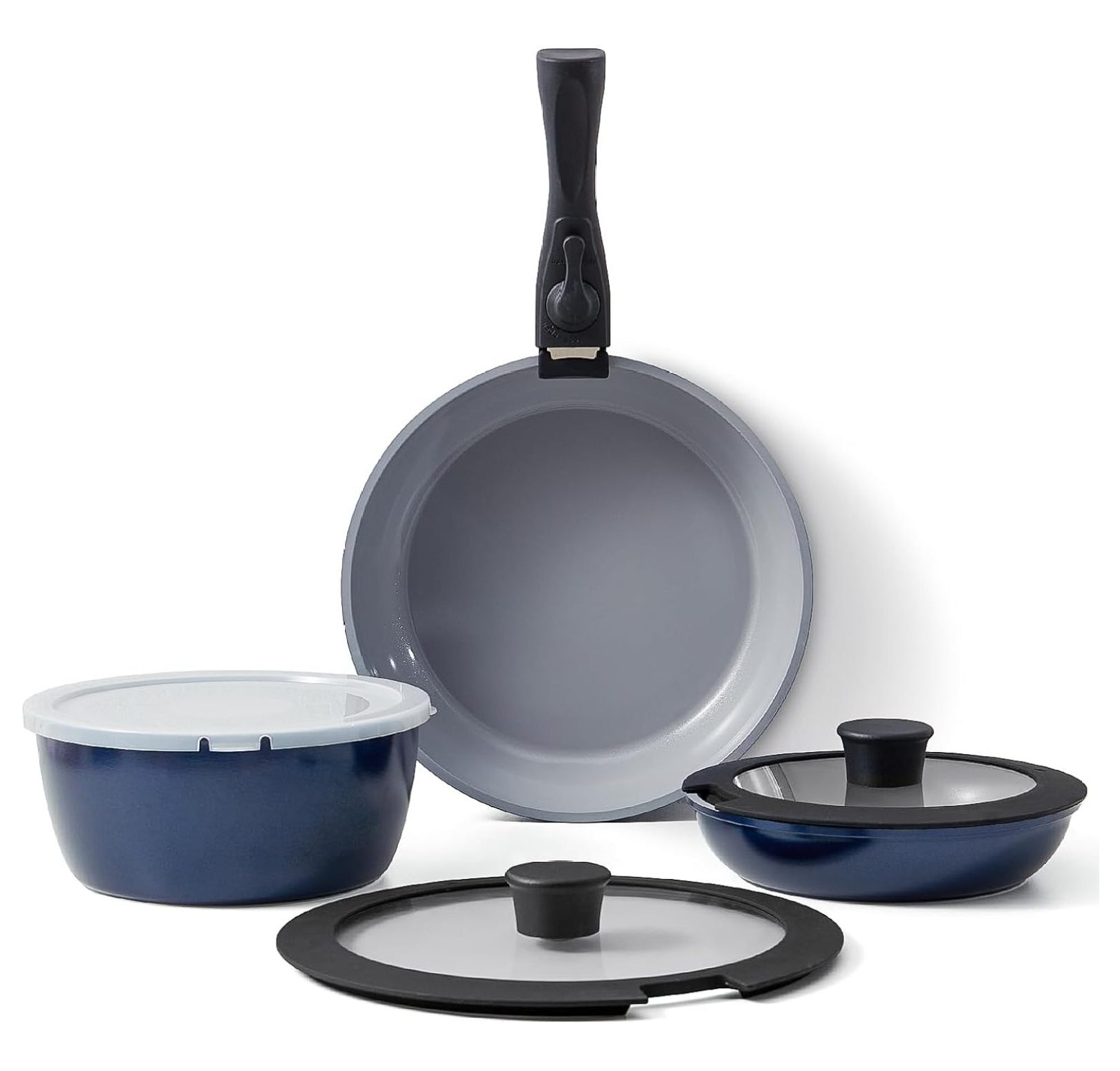 TiaGOC Pots and Pans with Removable Handle, Cookware Set with Ceramic