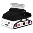 thumbnail image 1 of TiaGOC Premium Velvet Hangers 100 Pack - Non-Slip Clothes Hangers with Tie Bar - Black Hangers - Standard Hangers with 360 Degree Rotatable Hook - Heavy Duty Coat Hangers, 1 of 9