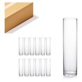 TiaGOC Quality Thick Weighted Tall Clear Cylinder Glass Vases, 4" W x
