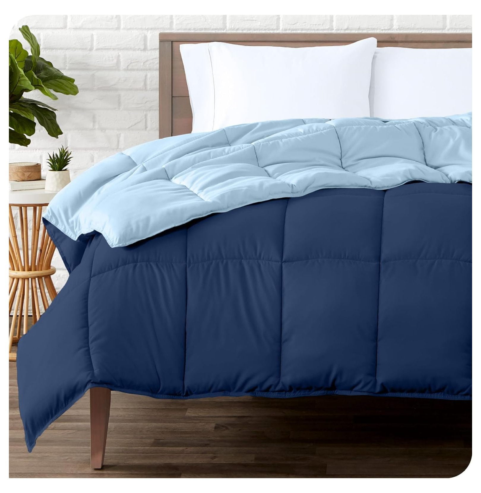 TiaGOC Queen Comforter Reversible Colors Goose Down Alternative
