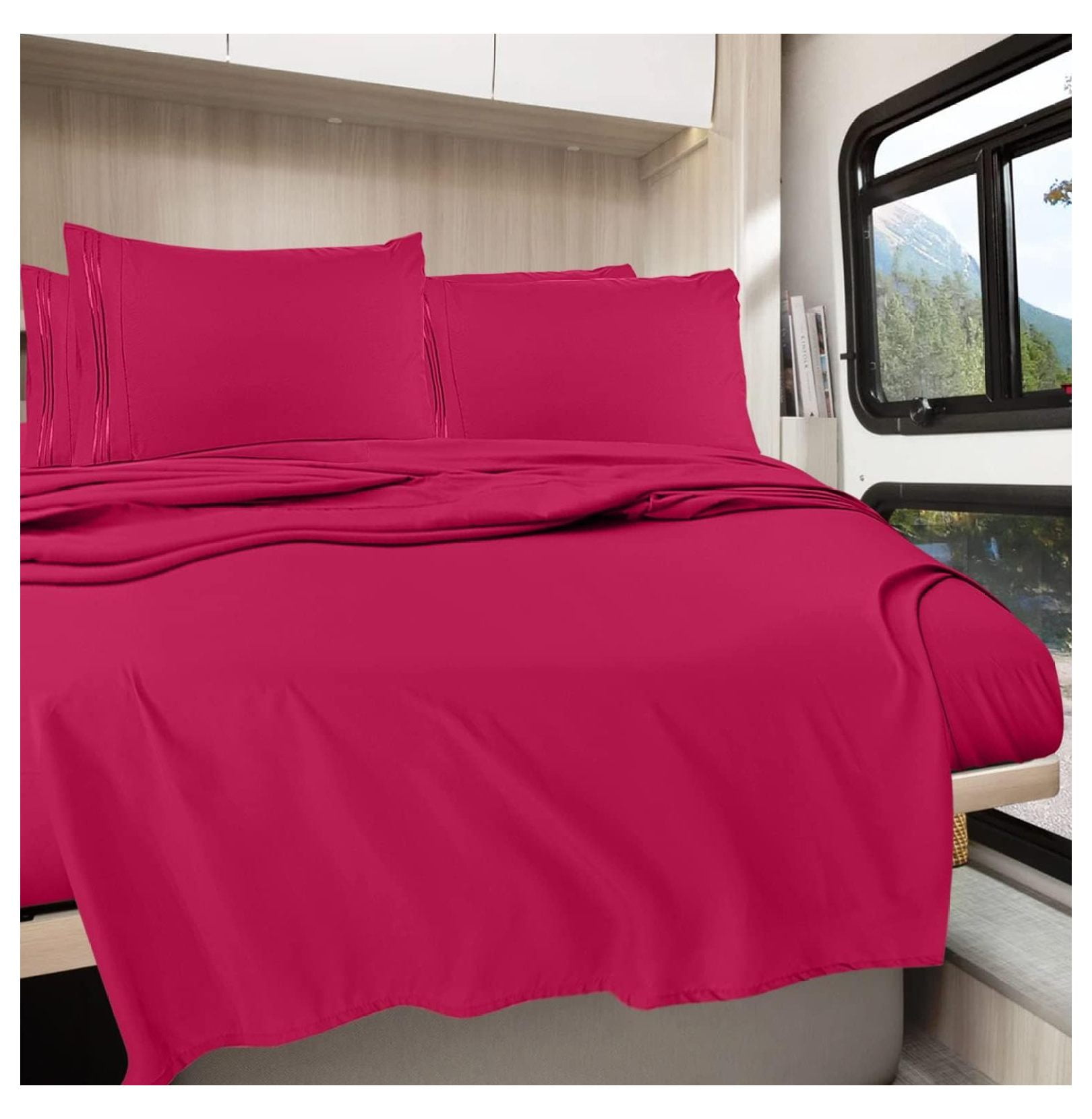 TiaGOC RV Queen Sheets, 6 Piece RV Sheets Set Hotel Luxury Sheets for