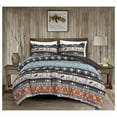 thumbnail image 1 of TiaGOC Sawyer 3-Piece Southwestern Rodeo Comforter Set - Multicolor Blue Brown Beige Clay Printed Washed Microfiber Bedding, Queen, 1 of 6