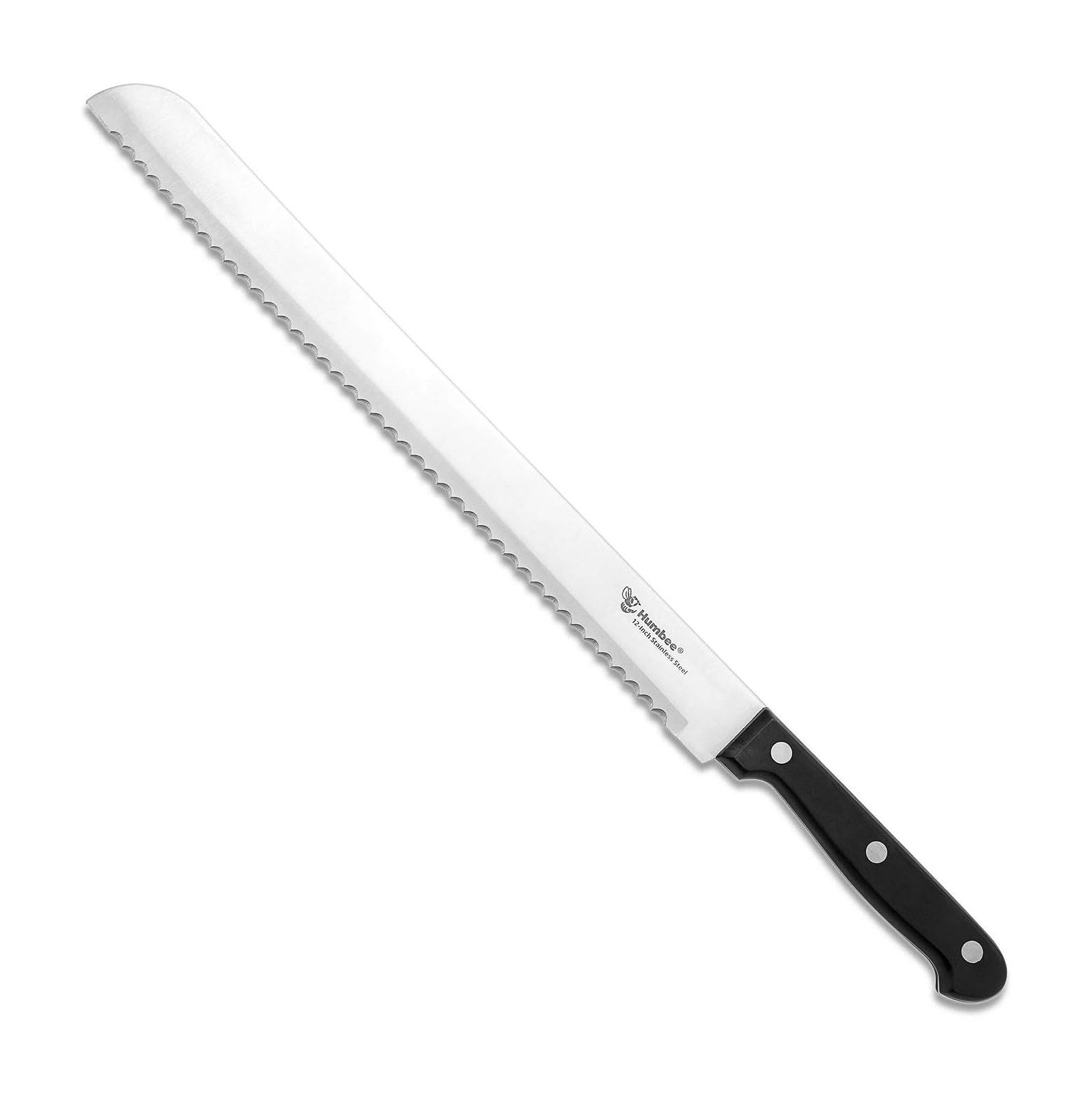 TiaGOC Serrated Bread Knife For Home Kitchens Bread Knife 12 Inch Black