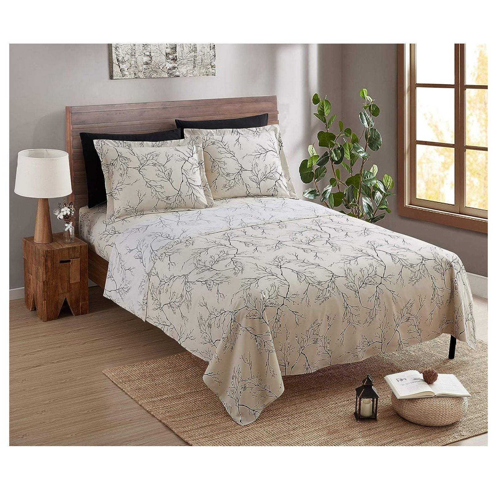 TiaGOC Sheets, 4 Piece Printed Sheets Set Hotel Luxury Sheets for