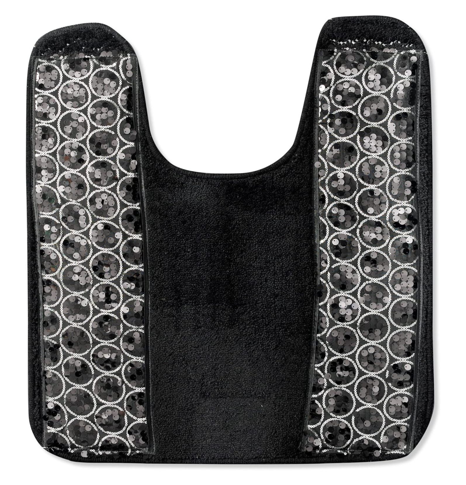 TiaGOC Sinatra Bath Rug Contour Contemporary Decorative Beautiful Design Size 24" x 21", Black