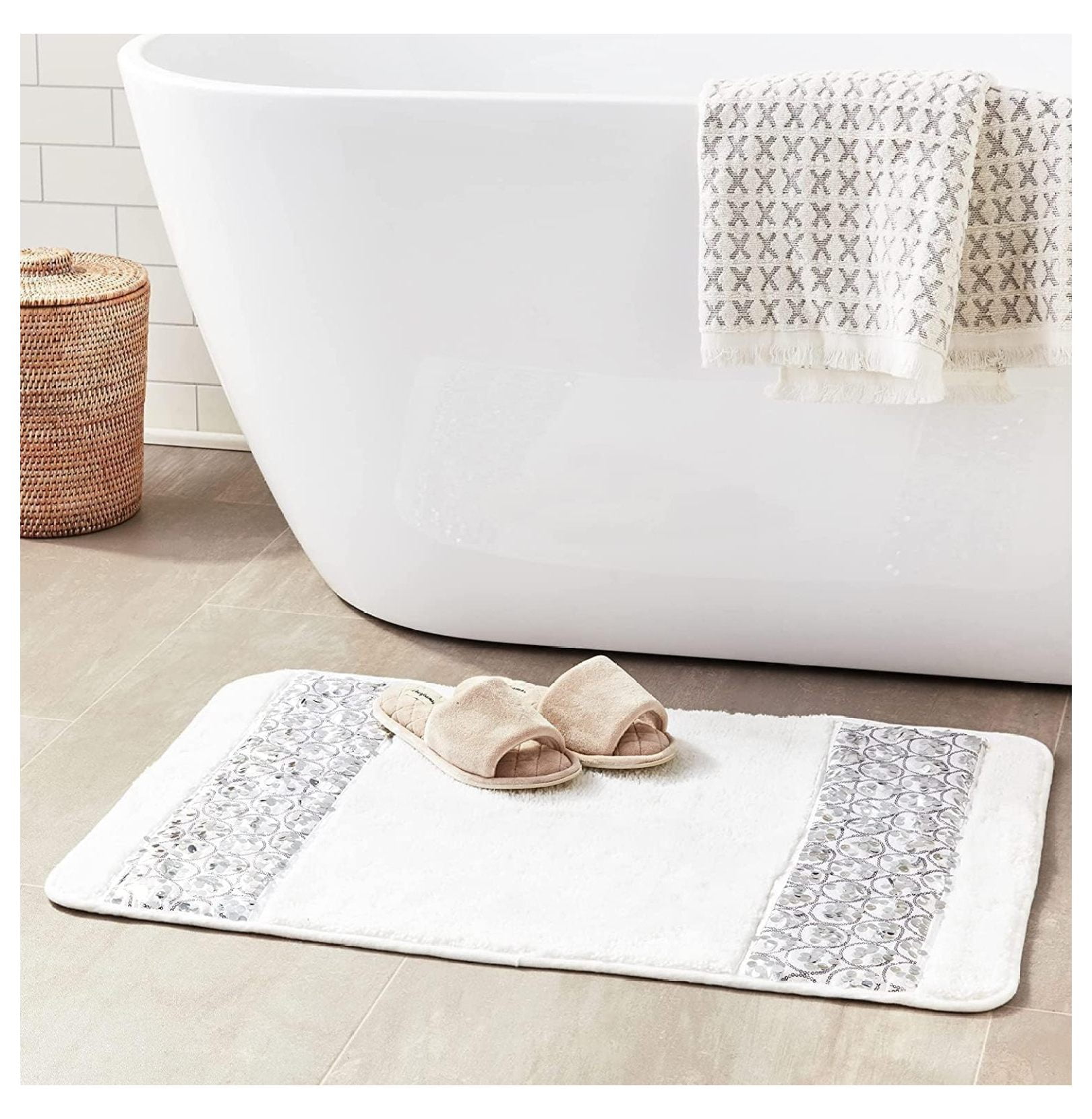 TiaGOC Sinatra Modern Bathroom Rug Classic Luxury Bath Rug Contemporary ...
