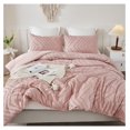 thumbnail image 1 of TiaGOC Size Comforter Set, 3 Pieces Blush Girls Women Tufted Bedding Set & Collections, All Season Bed Set (90x90In Comforter & 2 Pillowcases), 1 of 7
