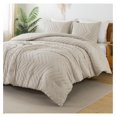 thumbnail image 1 of TiaGOC Tannish Grey Comforter Set Queen Size, 3 Pieces Boho Tufted Bedding Set & Collections, All Season Bed Set (90x90In Comforter and 2 Pillow Shams), 1 of 7