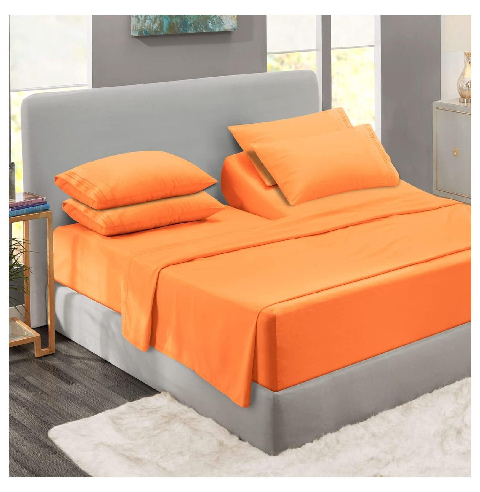 TiaGOC Top King Sheets, 6 Piece Set Hotel Luxury Sheets for Top Split