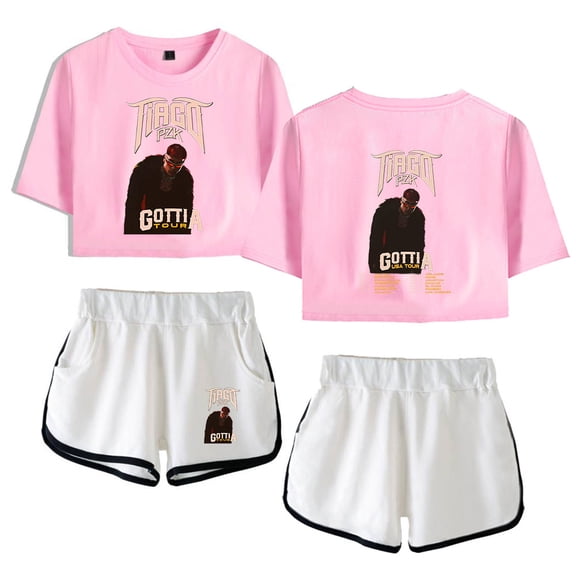 Tiago PZK Tee Shorts 2 Pieces Sets Casual Women Clothes Fashion Short Tshirt Shorts Suit
