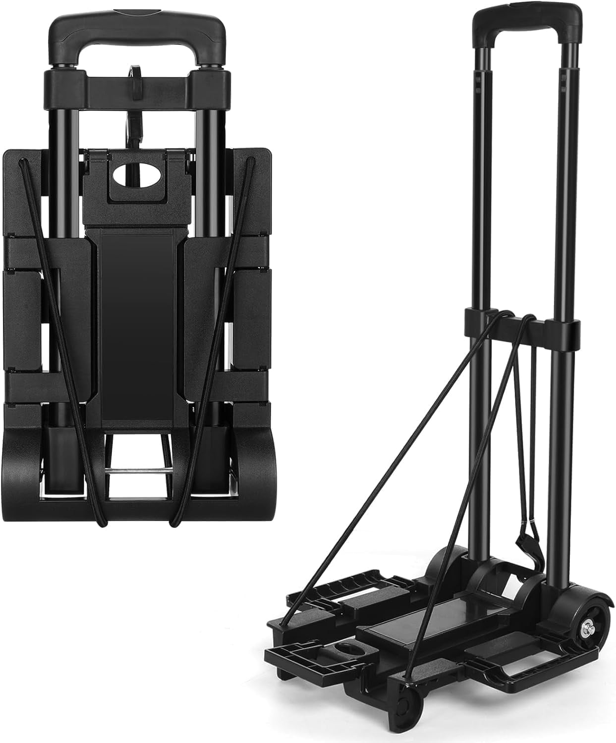 Tiagowell, Black, 70 lbs Max Weight, Iron Alloy and PP Plastic, 35 x 32 cm Folding Hand Truck Dolly
