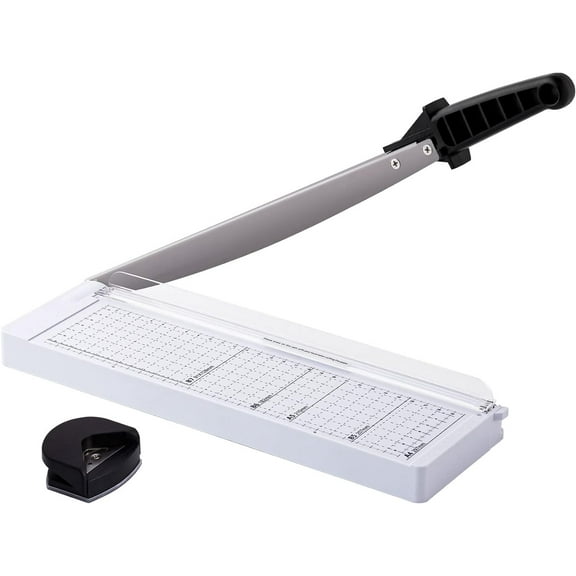 Tiagowell Paper Cutter, 12" Cutting Length, White