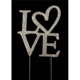thumbnail image 1 of Tian Sweet 33014-LOVE Love Rhinestone Cake Toppers - Silver, 1 of 1